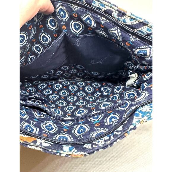 Vera Bradley Narrakesh Blue Orange Paisley Crossbody Bag Purse Tote - Picture 4 of 6